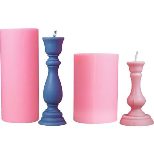 Silicone Candle Clay Mold Retro European Style Candlestick Silicone Mold Craft Casting Mould Aromatherapy Candle Plaster Molds