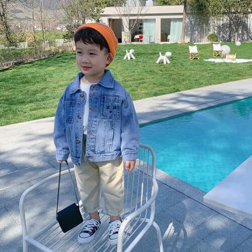 Blue Jean Spring Autumn Coat Outerwear Top Children Clothes Kids Costume Teenage Gift Plus Size Boy Clothing High Quality