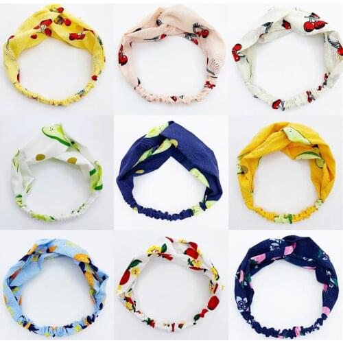 Fresh Womens Hair Bands Fruit style Summer Girls Face Wash Headbands Chiffon Hair Accessories head Scarf
