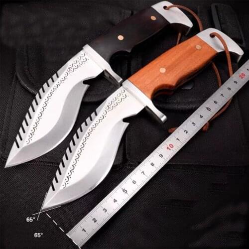 Fixed Blade Tactical Knife Free shipping High-end D2 Survival Knives Very Sharp Three Edge Hunting Knife