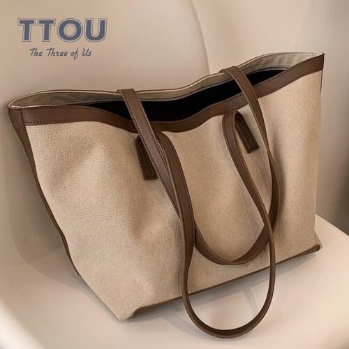 Large Capacity Canvas Tote Bag Casual Shoulder Bags Women Big Shopping Bag High Quality Luxury Designer Female Handbags