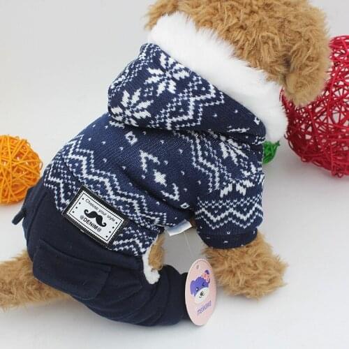 Winter Pet Coat Jumpsuit Christmas Dog Clothing Overalls Puppy Costume Xmas Pet Apparel Warm Dog Clothes