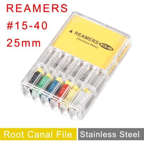 1box/5box/10box Dental NITI Stainless Steel Material Root Canal Endodontics Reamers 15-40# 25mm for Hand Use Files
