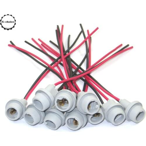 10Pcs Connectors Socket Bulb Light Harness PigTail T10 168 194 Rubber Wedge LED