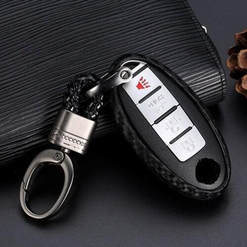 2/3/4B Carbon Silicone Car Key Case For Nissan Qashqai J10 J11 X-Trail t31 t32 kicks Tiida Pathfinder Murano Note Juke