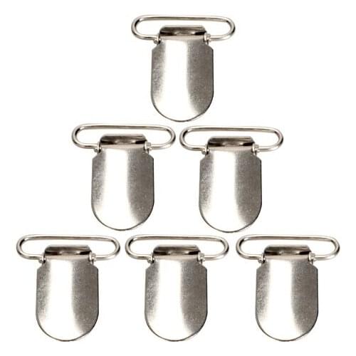 30PCS Suspender Clip 25mm for Overalls Suspender Trousers Silver M56