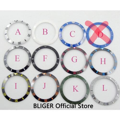 38mm white blue black green ceramic inserts for 40mm SUB watch case automatic movement mens watch bezel BB1