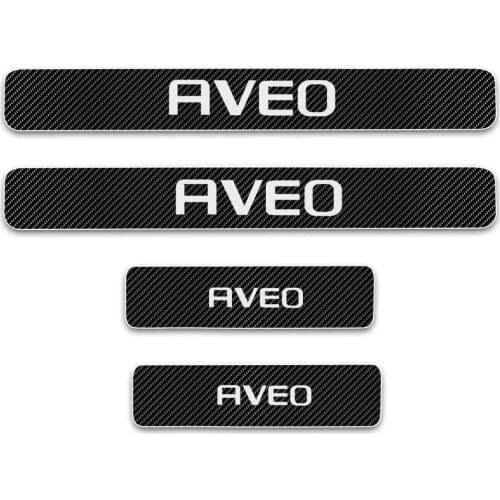 Car Sticker Car Door Sill For Chevrolet AVEO Door Threshold Plate Door Entry Guard Car Door Sill Scuff Plate Carbon Fibre 4Pcs