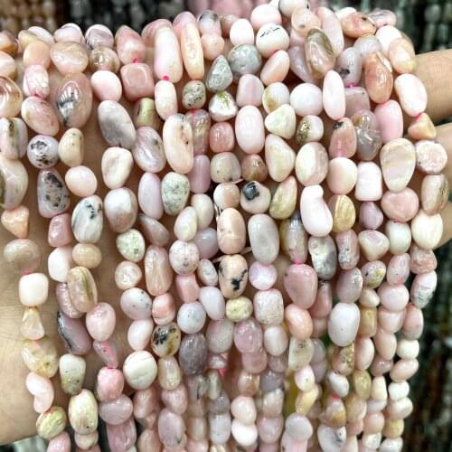 5-12mm Natural Pink Opal Loose Spacer Stone Beads For Jewelry Making DIY Necklace Bracelet Accessories Material 15"