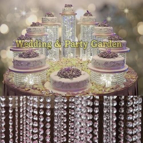 9Pcs Acrylic Round Deluxe Combination Cake Cupcake Holder Stand Cupcake Display for Wedding Birthday Party Christmas Decor