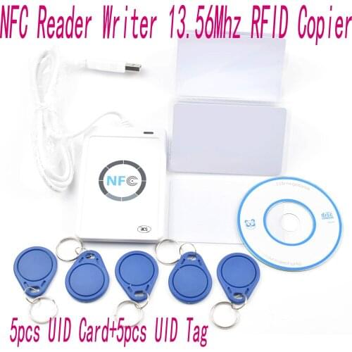 ACR122u NFC Reader Writer 13.56Mhz RFID Copier Duplicator + 5 pcs UID Cards +5pcs UID Tags+ SDK + M-ifare Copy Clone Software