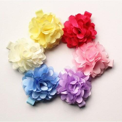Flower Shape Cheap 90pcs/lot Hotsale Girls Hairpins Cute Floral Hair Clips Kids Head Wear Hair Grips Lace Hair Floral Hairpins