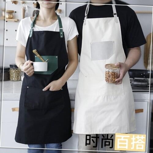 Apron female fashion work clothes male Japanese home kitchen bib adult executive chef oil-proof apron waist