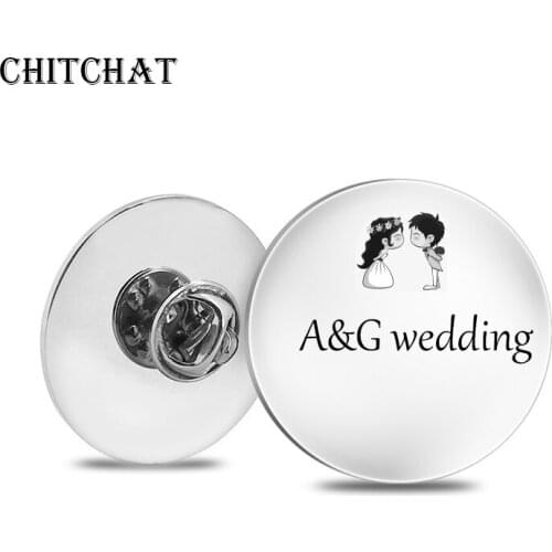 Photo Brooch Engrave Wedding Photo Words Brooches Pins Gift for Family Jewelry