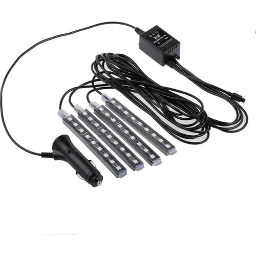 Car Interior Atmosphere Strip Light LED RGB Dash Floor Foot Ambient Lamp Music Control Camper Caravan Interior Accessories