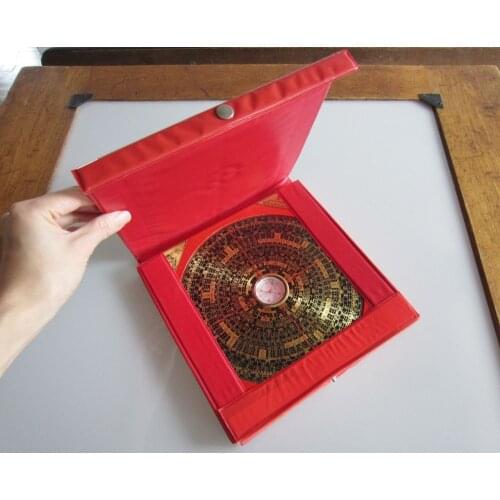 Chinese FENG SHUI Dragon Metal & Wood MAGNETIC Compass in RED Plastic Case NEW metal handicraft