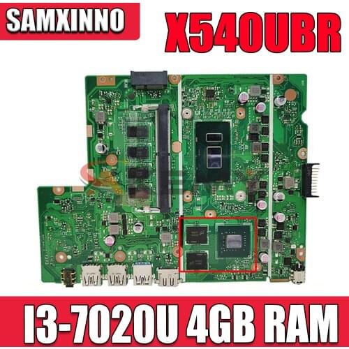 Akemy X540UBR laptop motherboard with I3-7020U CPU 4GB RAM 2GB GPU For ASUS X540UV X540UB X540UBR notebook motherboard mainboard