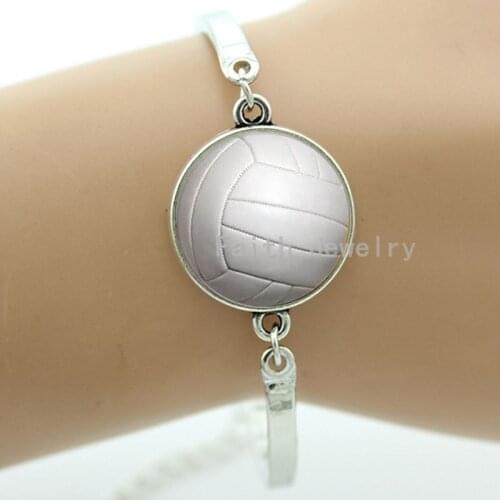 Fashion pure white volleyball bracelet charm pure white beach volleyball pattern casual sports jewelry interest team gift -1379