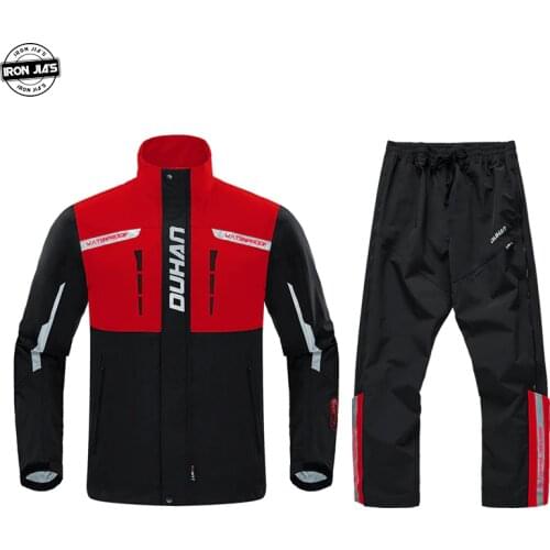 DUHAN Waterproof Rain Coat Motorcycle Men Impermeable Rain Suits Reflective Outdoors traje moto Split Rainproof Protect Gear