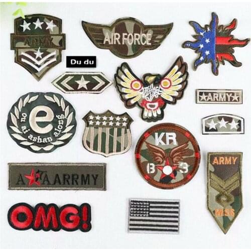 Sew on Letter Camouflage Badge Circular Pattern Patches Clothes T-shirt Down Jacket Beautify Patches DIY