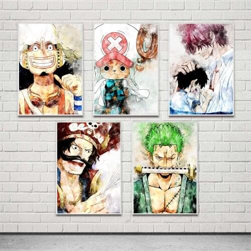 Wall Art Home Decor Hd One Piece Anime Japan Print Modular Picture Fight Cool Posters Canvas Painting For Bedroom Artwork Frame