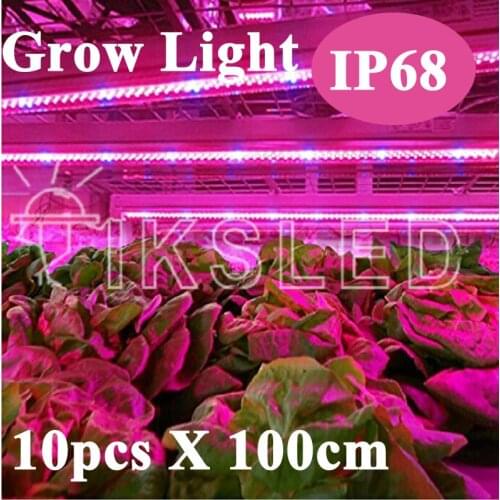 New 1M*10pcs Led bar rigid strip DC12V grow light for a quariumhydroponics IP65 waterproof Red and blue ,red and white