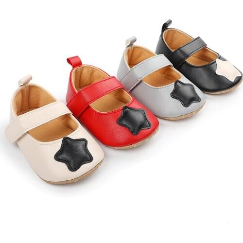 0-1 Year Old Spring and Autumn Baby Princess Shoes Red Five Pointed Star Prewalker for Babies