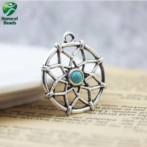 2020 30mm Fashion antique Silver Color DIY Sun Pendants for Jewelry Making Handmade 30pcs/lot ZA1270