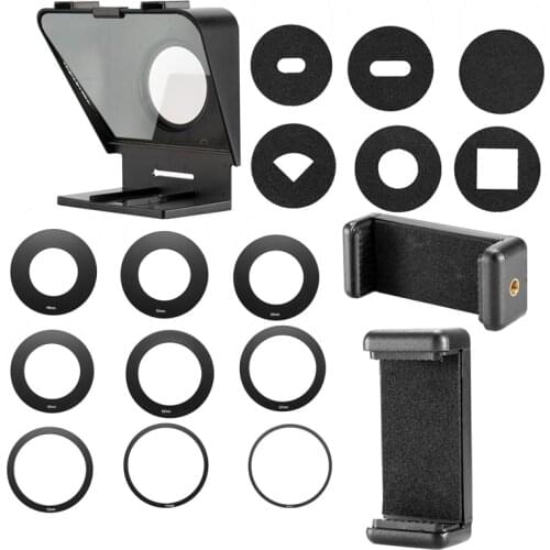 Portable Mobile Teleprompter Interview Speech with Remote Control for iPhone 12 11 X Samsung S20 Tablet DSLR Camera