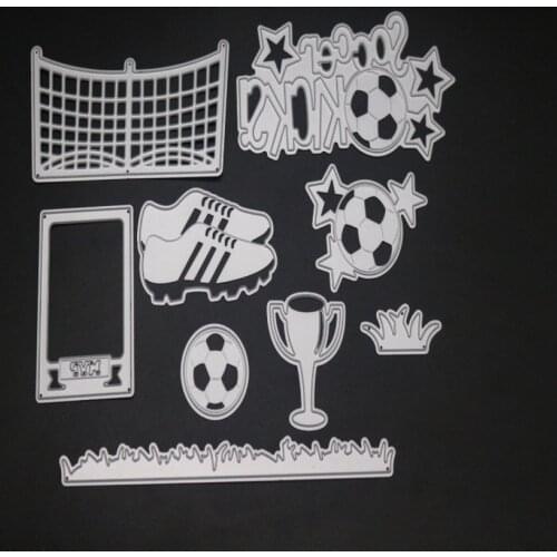 Grassland Football Set Frame Metal Cutting Dies Cut Die Mold Decoration Scrapbook Paper Craft Knife Mould Blade Punch Stencils