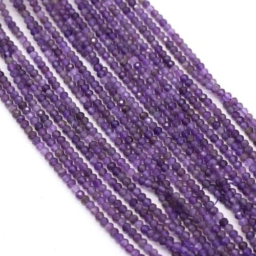 1PC Natural Amethysts Beaded Section Irregural Shape Loose Beaded for Making Jewerly Necklace Bracelet Accessories 3x4mm