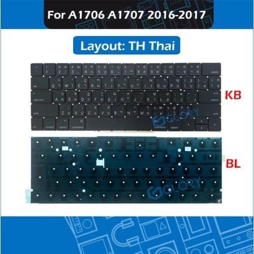 Late 2016 Mid 2017 A1706 A1707 TH Thai Keyboard For Macbook Pro Retina 13" 15" Keyboard Replacement + Backlight