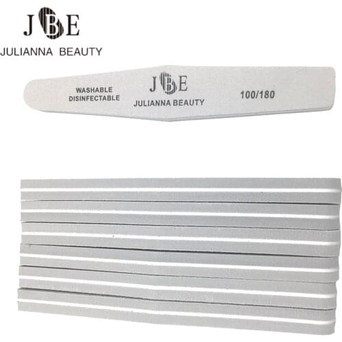 25Pcs/lot 100/180 Grey Professional Nail Files sponge Sanding Sanding Buffer Nail file Block Manicure Pedicure Tools