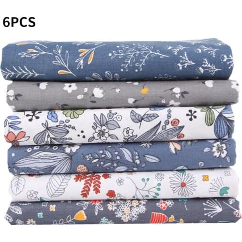 6pcs Handicraft Patchwork Fabrics Sewing Quilting Cotton Cloths DIY Floral Square Fabrics Hand Sewing Supplies