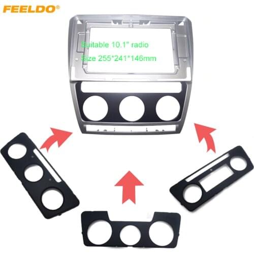 FEELDO Car Stereo Radio for Skoda Octavia 04-14 Big Screen 10.1" Fascia Frame Adapter 2Din DVD Player Panel Dash Frame Kit