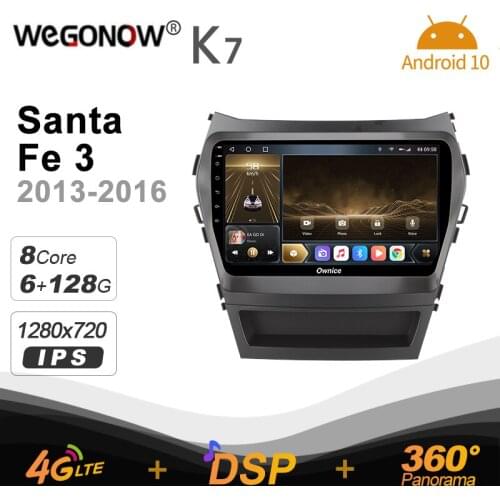 Ownice K7 Android 10.0 Car Radio Stereo for Hyundai Santa Fe 3 2013 - 2016 4G LTE 360 2din Auto Audio System 6G+128G SPDIF