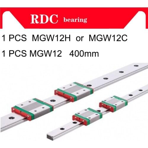 Free shipping HOT SALE 12mm linear guide rail 400mm length MGW12- L400mm + a MGW12H block per rail