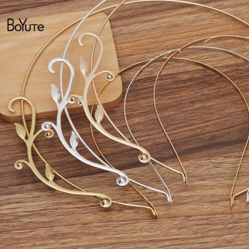 BoYuTe (2 Pieces/Lot) 210MM Metal Headband Crown Tiara Base Welding 125MM Vine Diy Hair Jewelry Accessories Materials