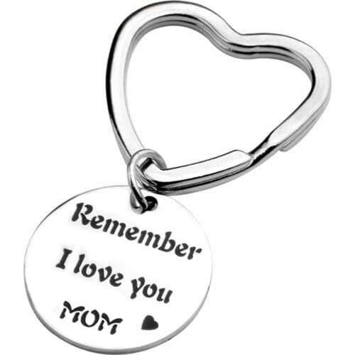 Keychain For Mother Father From Daughter Son Remember I Love You Mom Dad Birthday Gifts for Women Mothers Fathers Day Key Ring