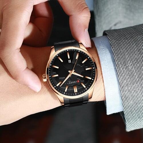 CURREN Fashion Business Watches Men Creative Design Dial Quartz Watch Stainless Steel Band Wristwatch Relogio Masculino