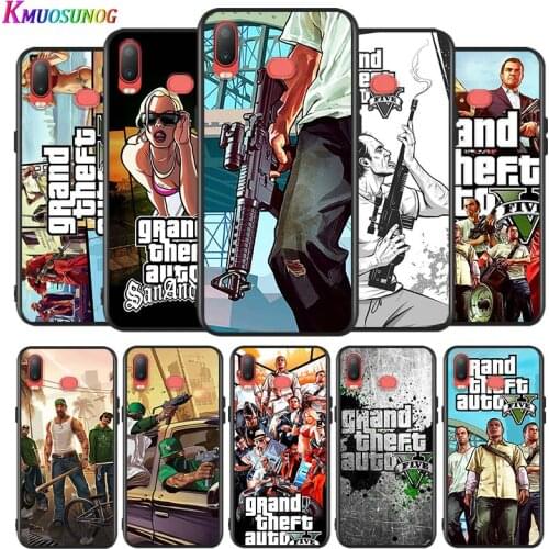 Grand Theft Auto GTA V For Samsung Galaxy A9 A8 Star A750 A7 A6 A5 A3 Plus 2018 2017 2016 Bright Black Phone Case