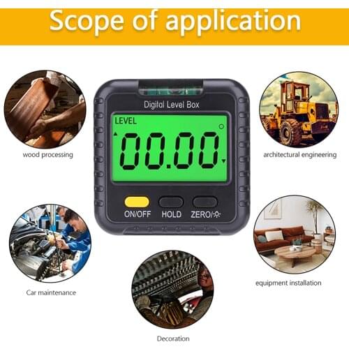 360 degree mini digital protractor inclinometer electronic level box magnetic base protractor measuring tool woodworking tool