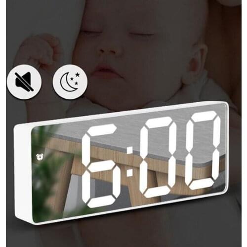 Digital Mirror Alarm Clock Digital Table Clock Wake Up Light Electronic Clock