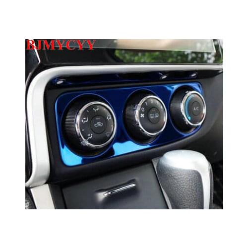 BJMYCYY 1PCS Stainless steel decoration frame of control air conditioning panel in automobile For Toyota corolla 2017-2018