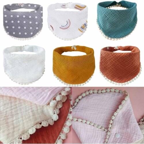 Baby Infants Feeding Bibs Soft Pure Cotton Bandana Saliva Towel Toddler Triangle Drool Scarf Newborn Burp Cloth Shower Gifts