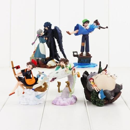9-13CM Totoro Spirited Away The Castle in the Sky MIYAZAKI HAYAO Howls Moving Castle Kikis Delivery Service figure