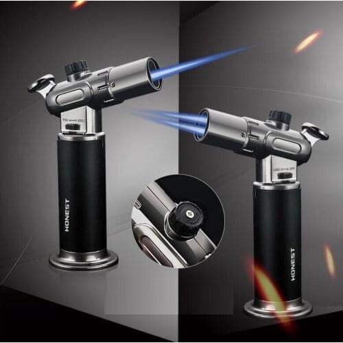 Honest BC529 Ddirect Gas Lighter Innovative Inflatable High Temperature Spray Gun Double / Single Flame Adjustment