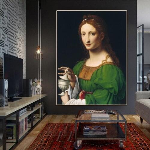 Famous Canvas Print Oil Painting Hand Painted Living Room Long-Haired Woman Portrait Classical Hoom Decoration Wall Art Cuadros