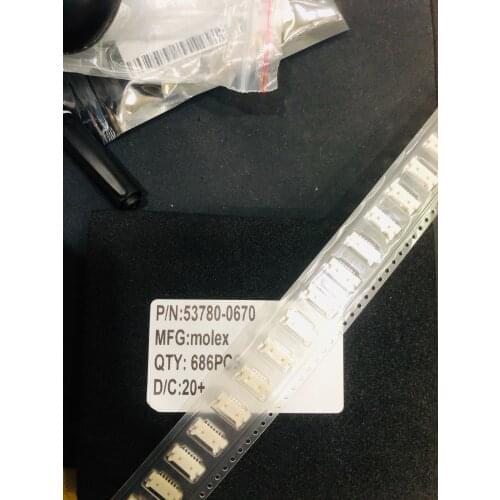 53780-0670 Connector Header Surface Mount, Right Angle 6 position 0.049" (1.25mm)