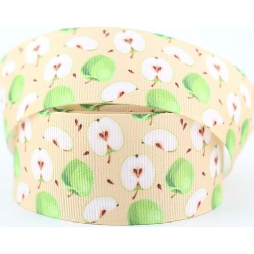 Cartoon Fruit apple printed grosgrain ribbon 38mm 10 25 50 yards sewing DIY accessories gift wrap band wedding ribbons